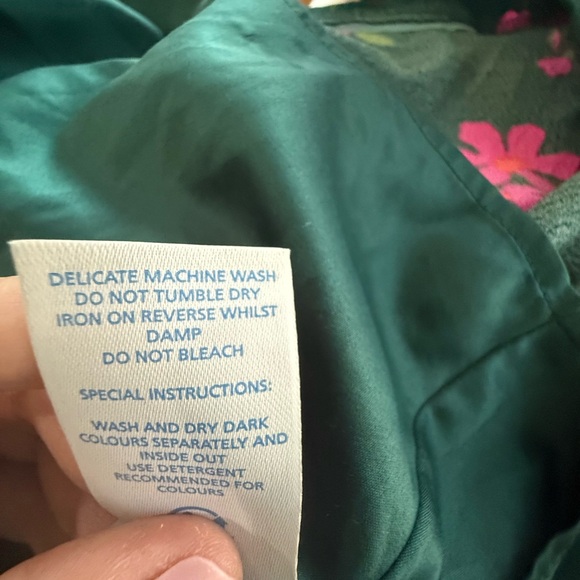 🎉Host Pick🎉Boden Mara Green Floral Viscose Long Sleeve Midi-Size 8 (no belt). - Picture 7 of 12